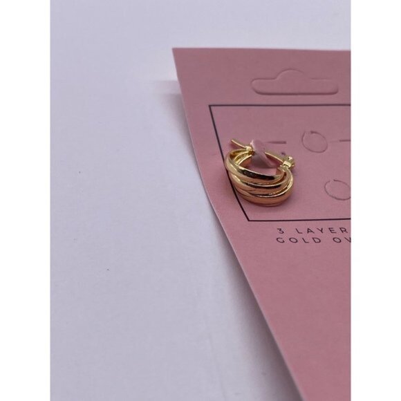 Viva Fashion Jewelry Women’s Girls 18K Gold Plated Small 2cm Hoop Earrings - Picture 6 of 7